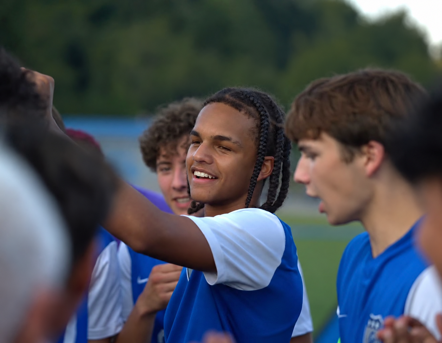 Kahsi Morgan with soccer teammates